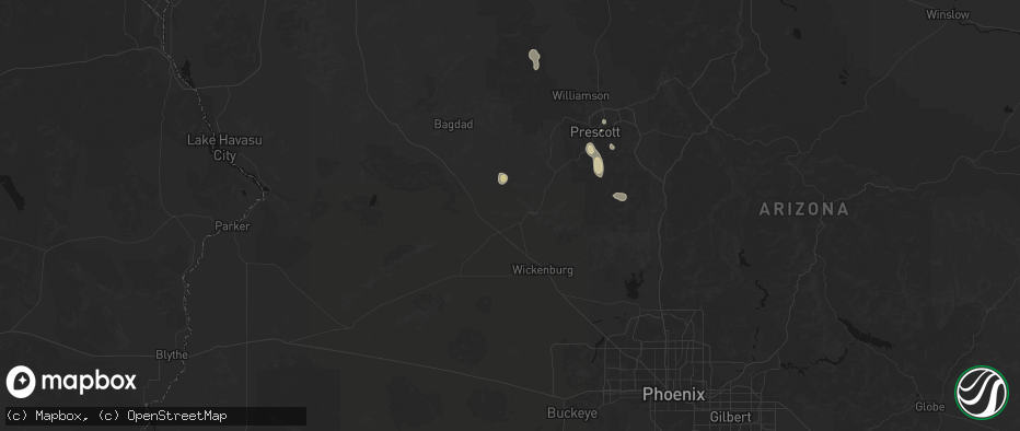Hail map in Congress, AZ on June 15, 2026