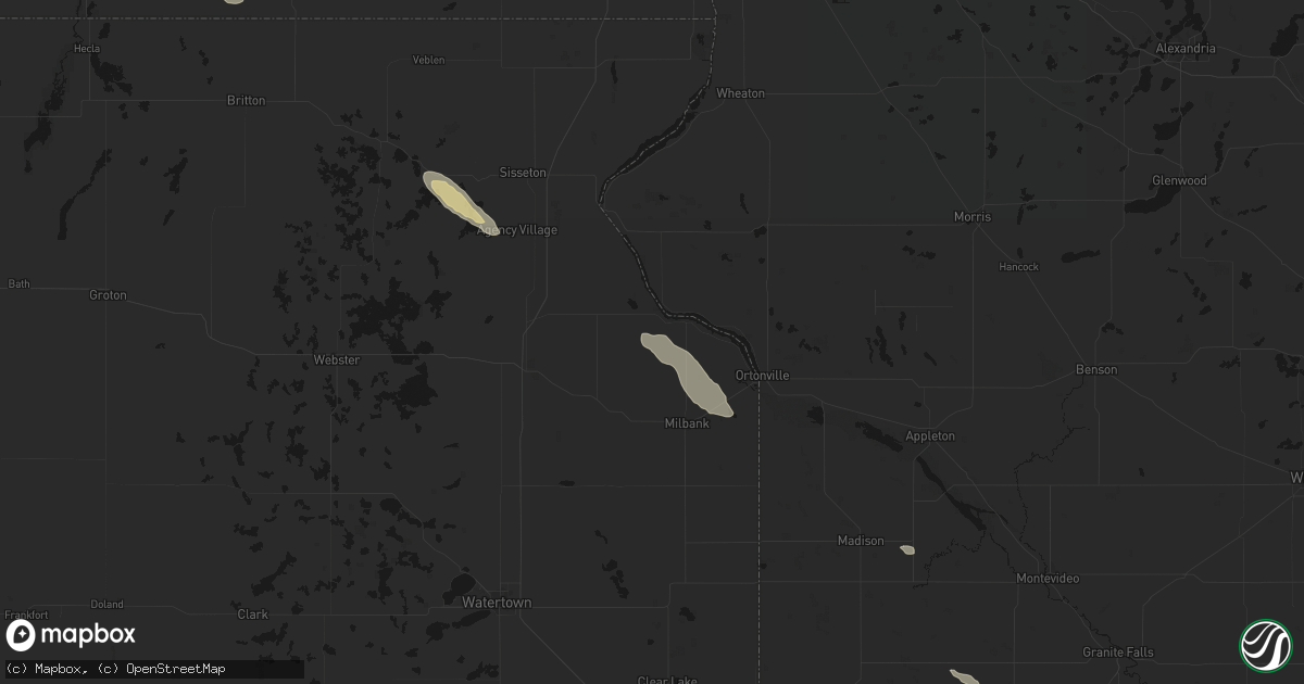 Hail map in Corona, SD on June 15, 2026
