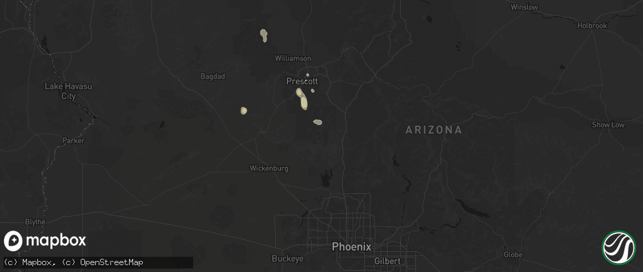Hail map in Crown King, AZ on June 15, 2026