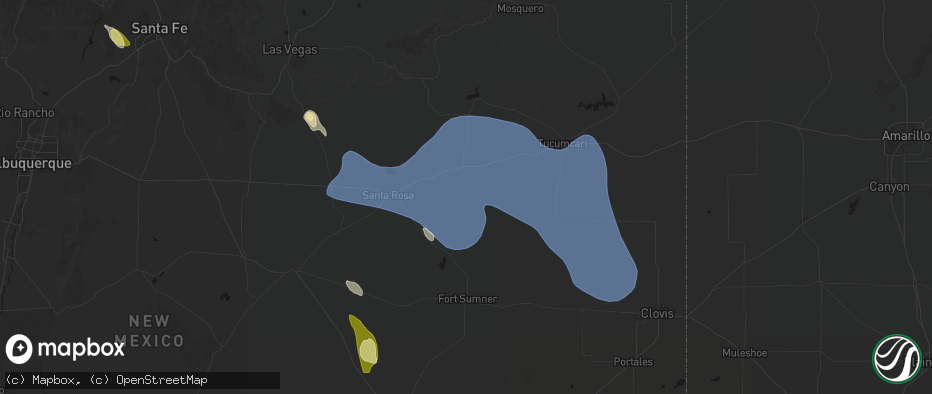 Hail map in Cuervo, NM on June 15, 2026