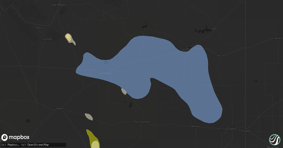 Hail map in Cuervo, NM on June 15, 2026