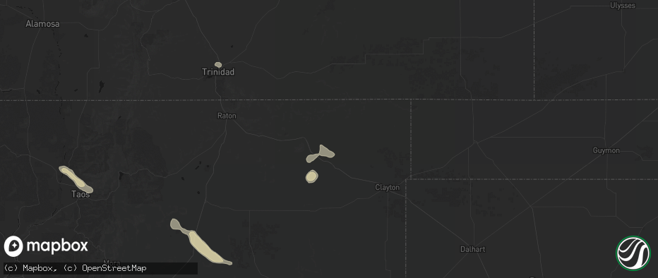 Hail map in Des Moines, NM on June 15, 2026