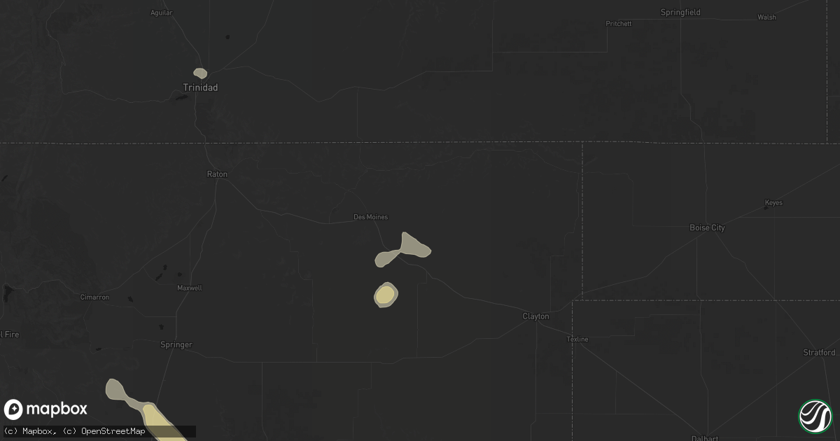 Hail map in Des Moines, NM on June 15, 2026