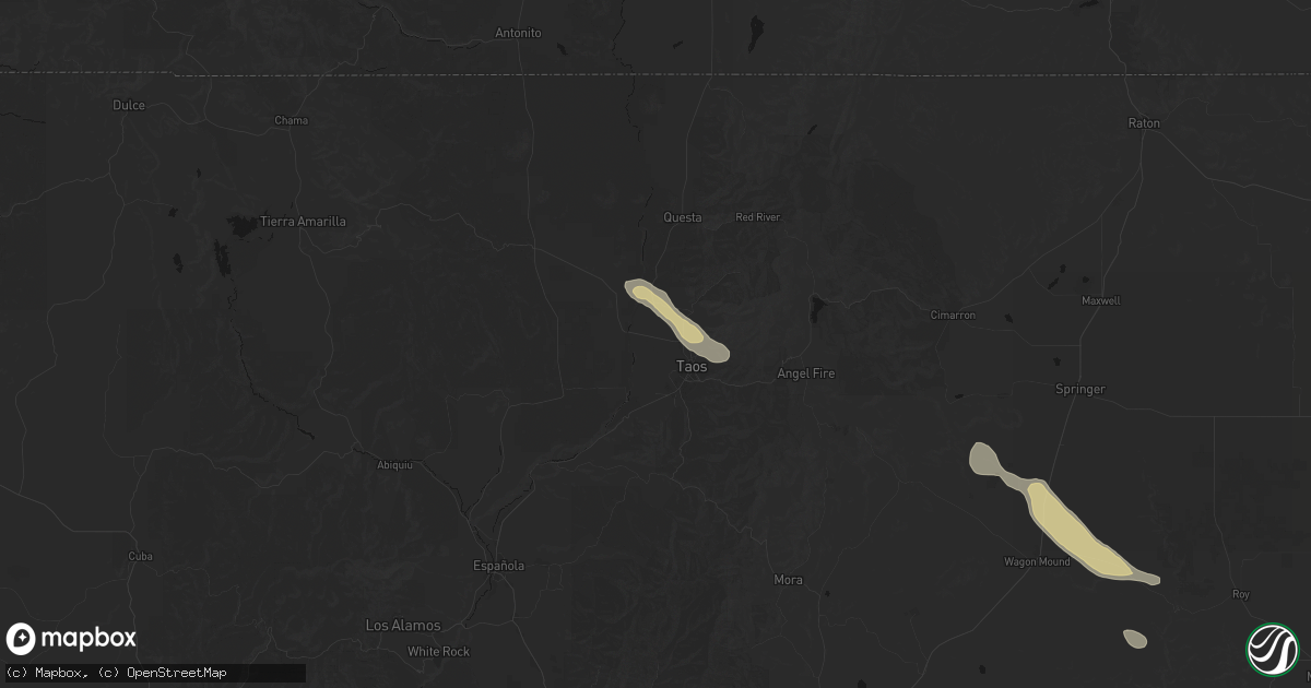 Hail map in El Prado, NM on June 15, 2026