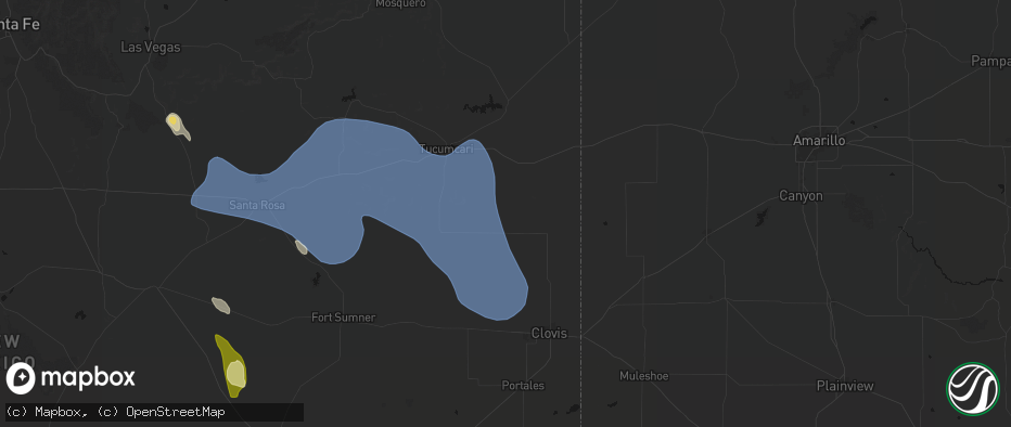 Hail map in Grady, NM on June 15, 2026