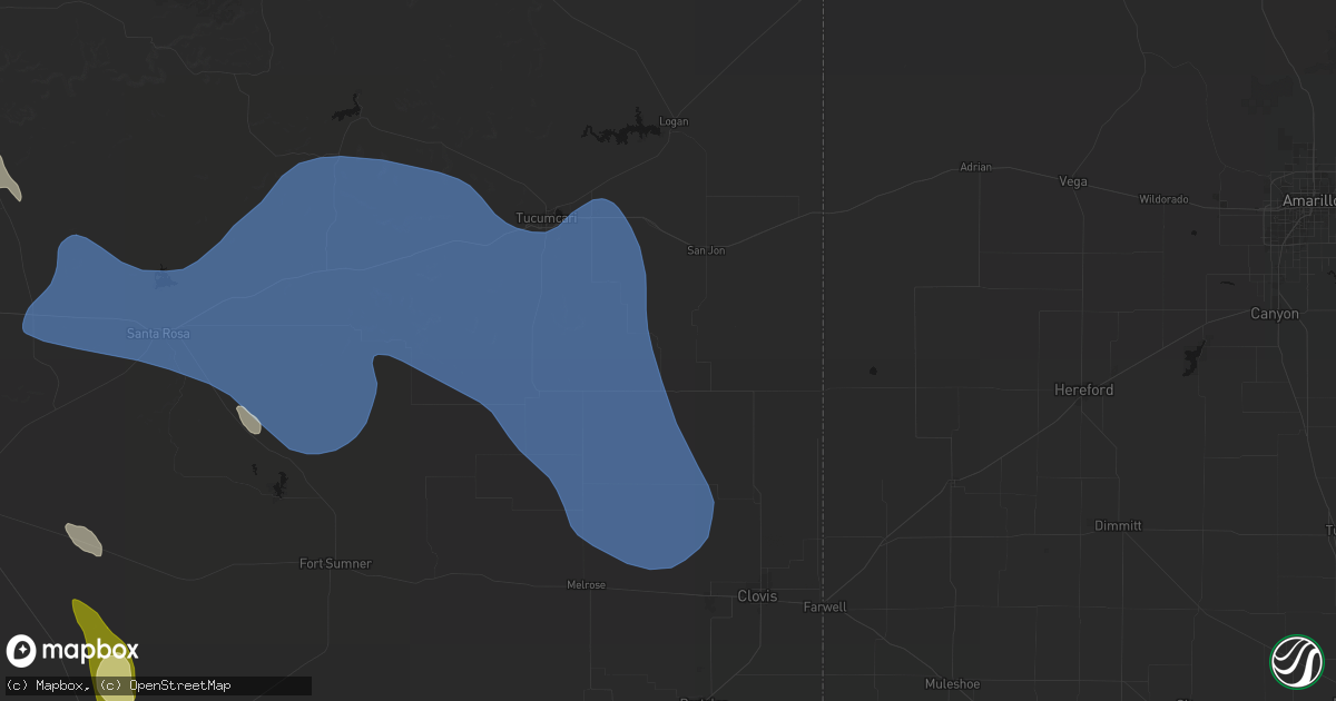 Hail map in Grady, NM on June 15, 2026