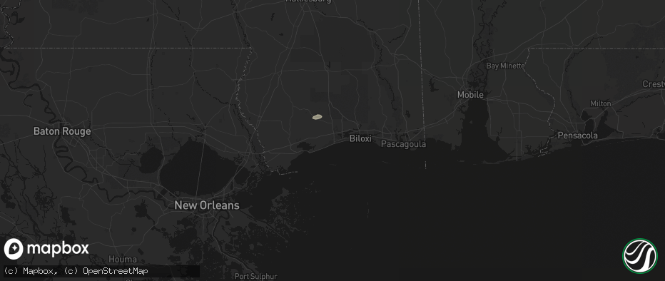 Hail map in Gulfport, MS on June 15, 2026