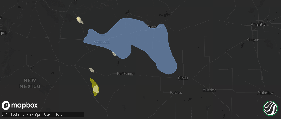 Hail map in House, NM on June 15, 2026
