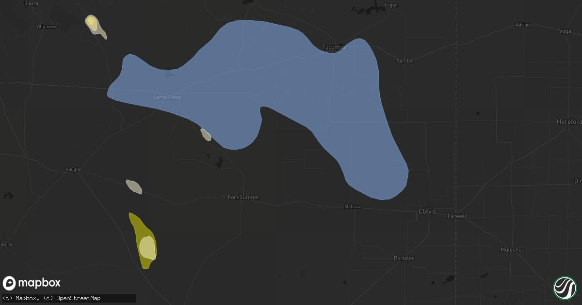 Hail map in House, NM on June 15, 2026