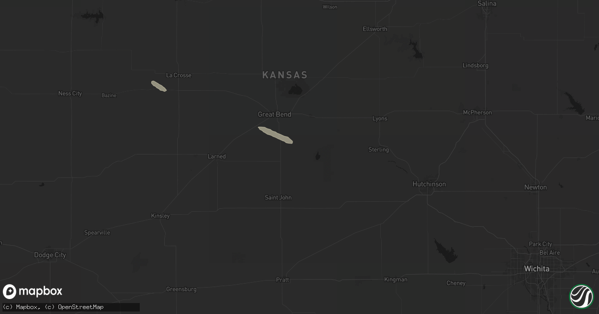 Hail map in Hudson, KS on June 15, 2026