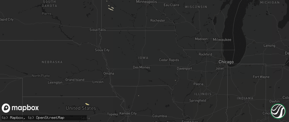 Hail map in Iowa on June 15, 2026