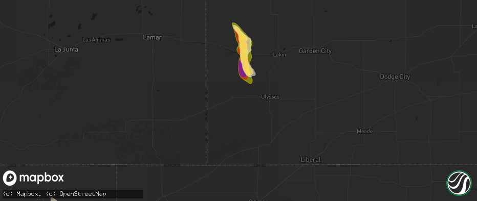 Hail map in Johnson, KS on June 15, 2026