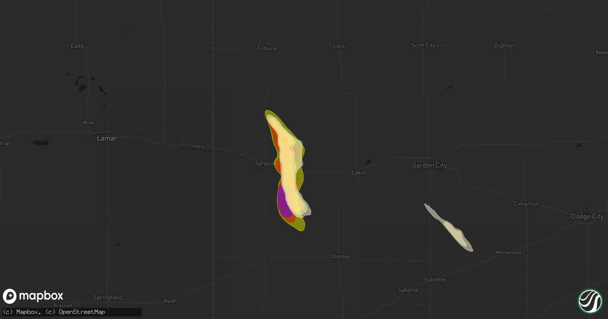 Hail map in Kendall, KS on June 15, 2026