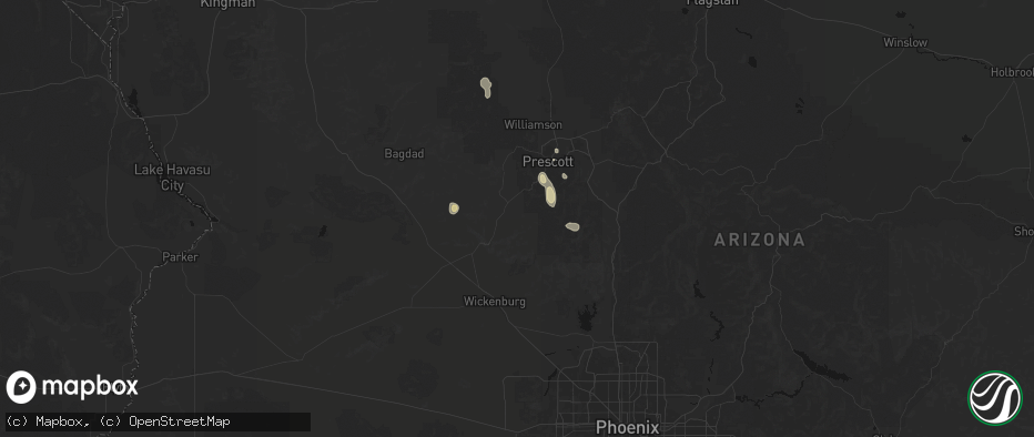 Hail map in Kirkland, AZ on June 15, 2026