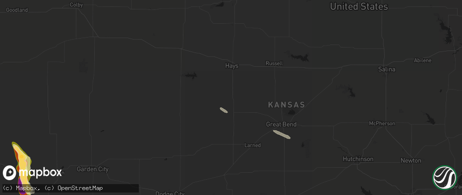 Hail map in La Crosse, KS on June 15, 2026