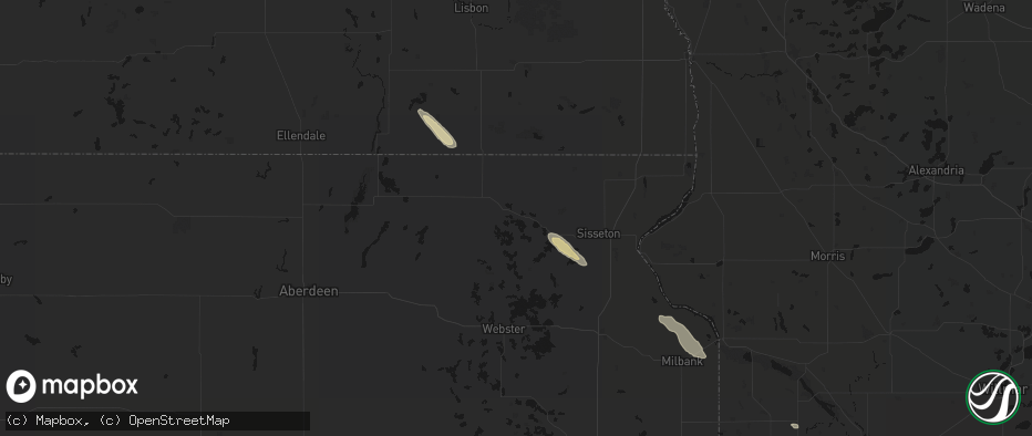 Hail map in Lake City, SD on June 15, 2026