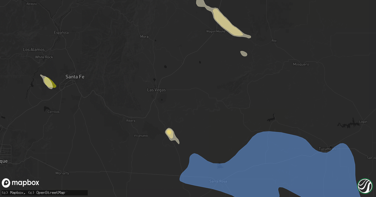 Hail map in Las Vegas, NM on June 15, 2026