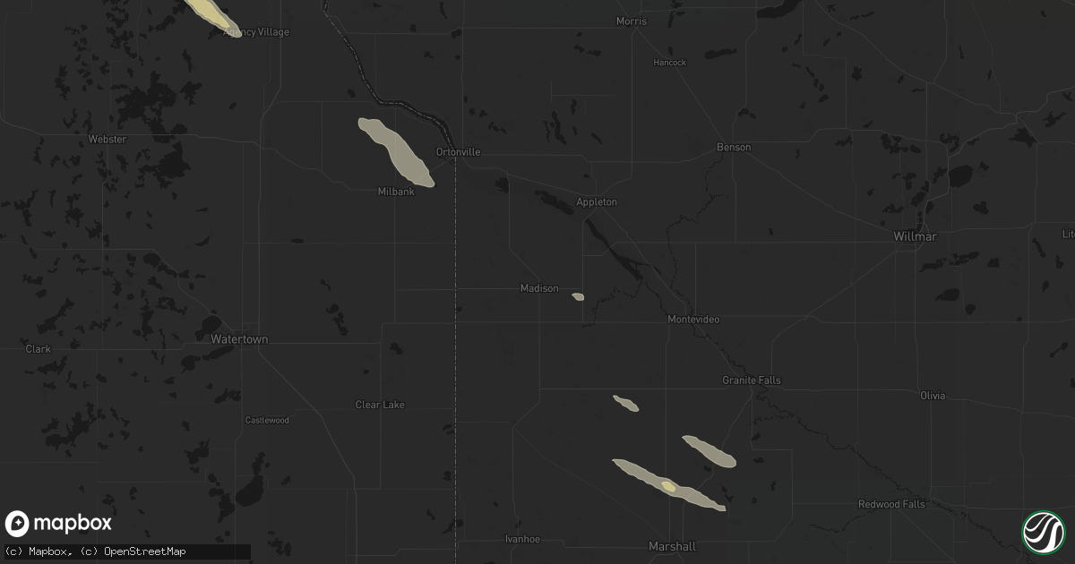 Hail map in Madison, MN on June 15, 2026
