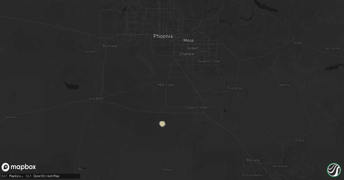 Hail map in Maricopa, AZ on June 15, 2026