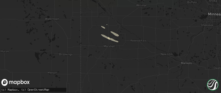 Hail map in Marshall, MN on June 15, 2026
