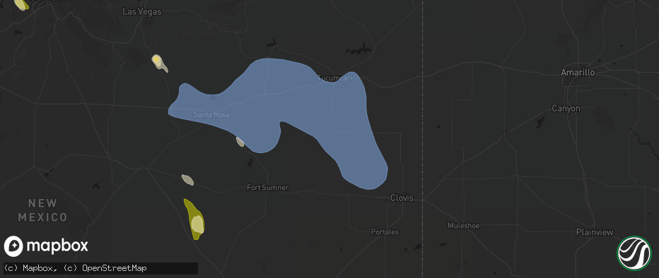 Hail map in Mcalister, NM on June 15, 2026