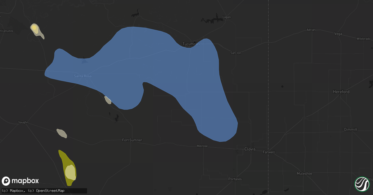 Hail map in Mcalister, NM on June 15, 2026