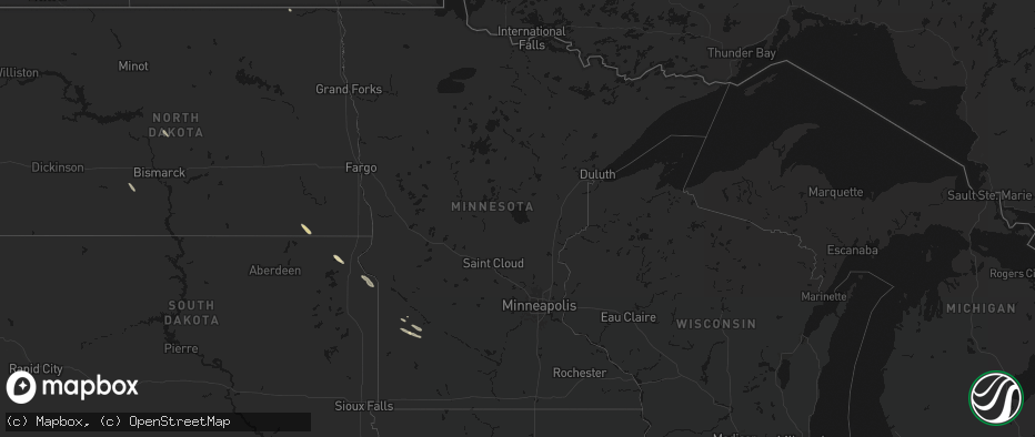 Hail map in Minnesota on June 15, 2026