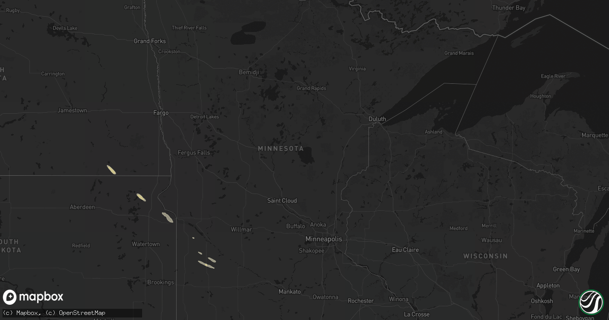 Hail map in Minnesota on June 15, 2026