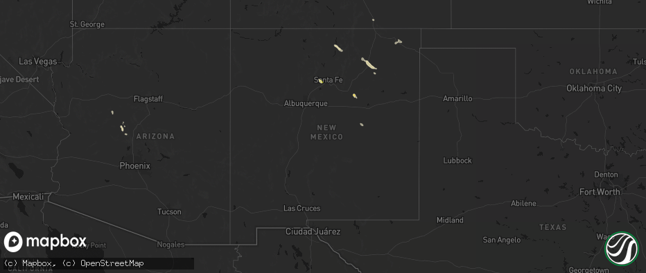 Hail map in New Mexico on June 15, 2026