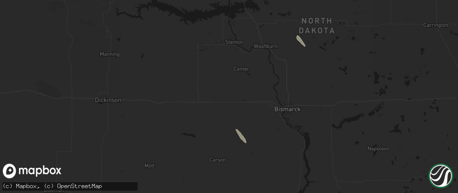 Hail map in New Salem, ND on June 15, 2026