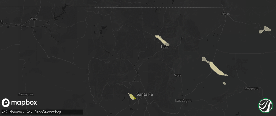 Hail map in Ojo Caliente, NM on June 15, 2026
