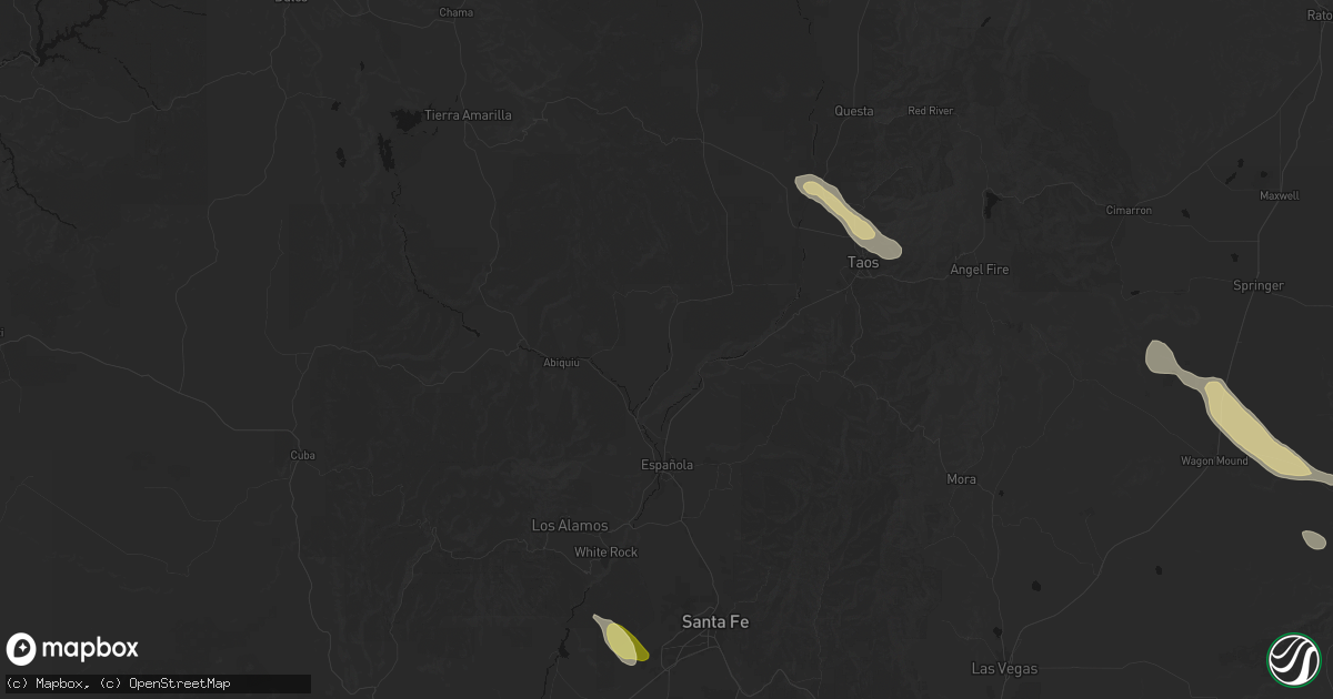 Hail map in Ojo Caliente, NM on June 15, 2026