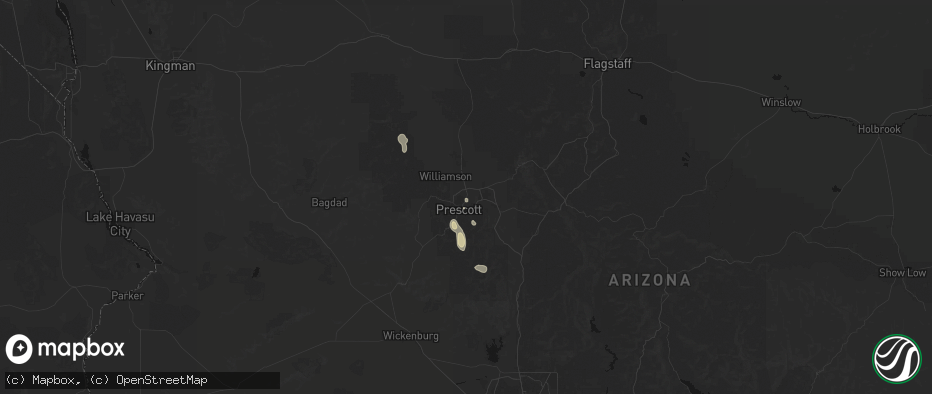 Hail map in Prescott, AZ on June 15, 2026