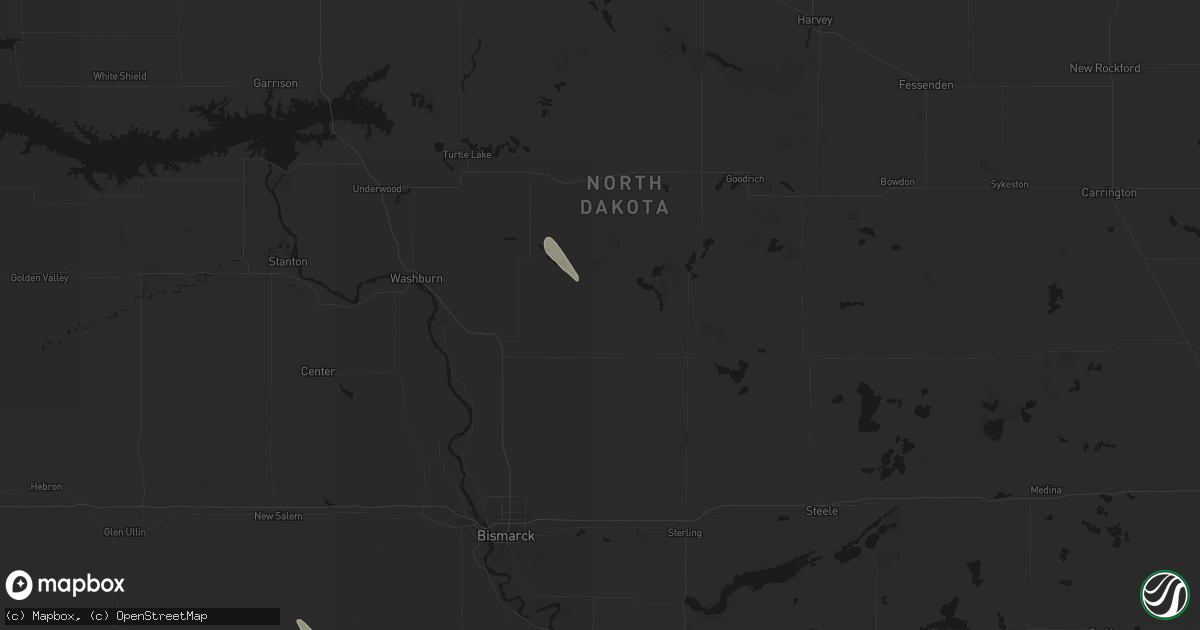 Hail map in Regan, ND on June 15, 2026