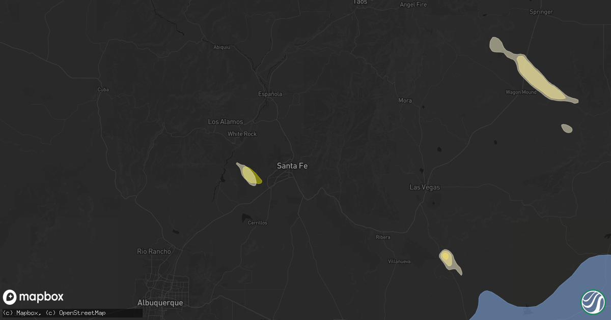 Hail map in Santa Fe, NM on June 15, 2026