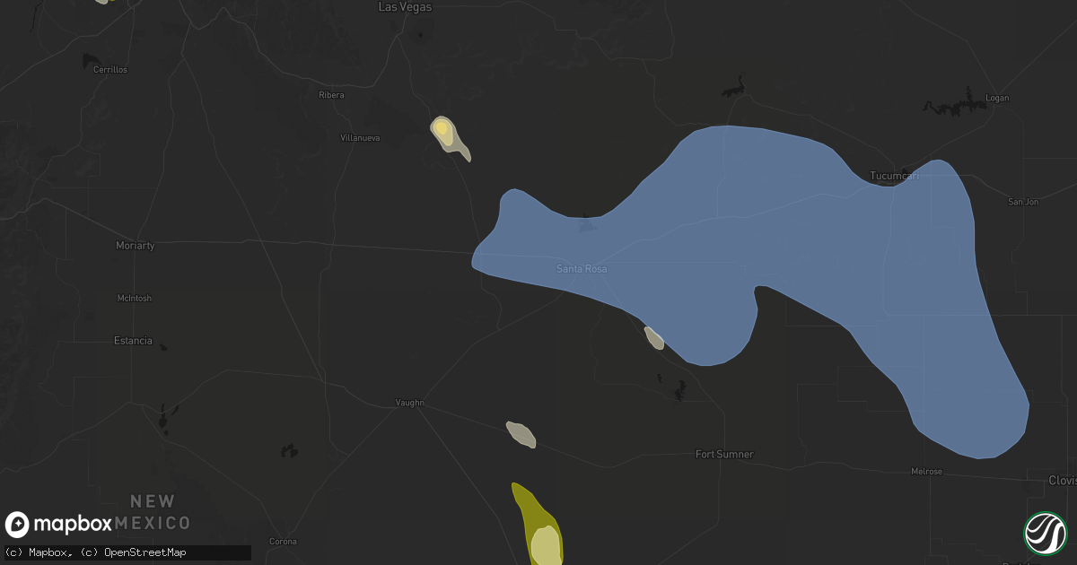 Hail map in Santa Rosa, NM on June 15, 2026