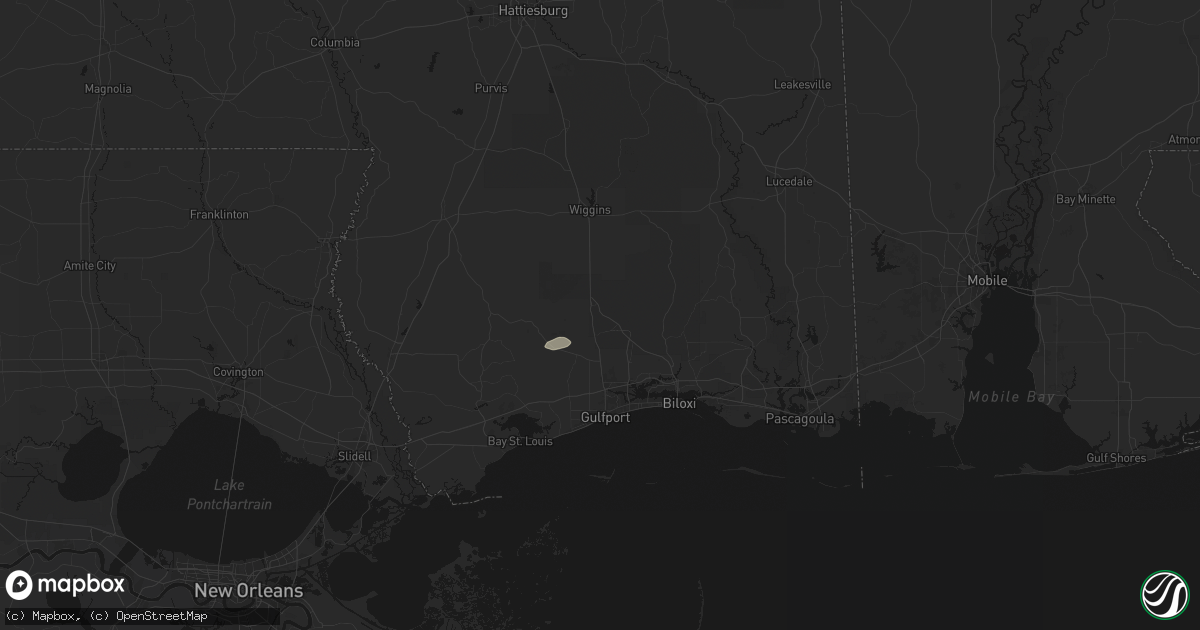 Hail map in Saucier, MS on June 15, 2026