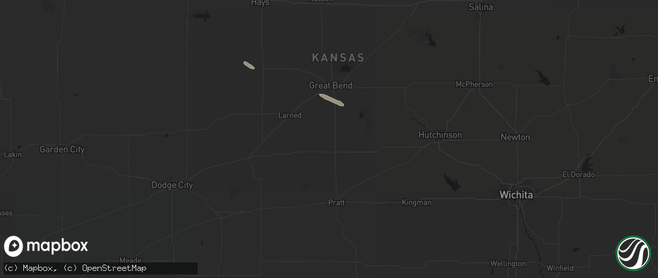 Hail map in St John, KS on June 15, 2026