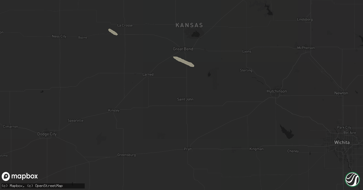 Hail map in St John, KS on June 15, 2026