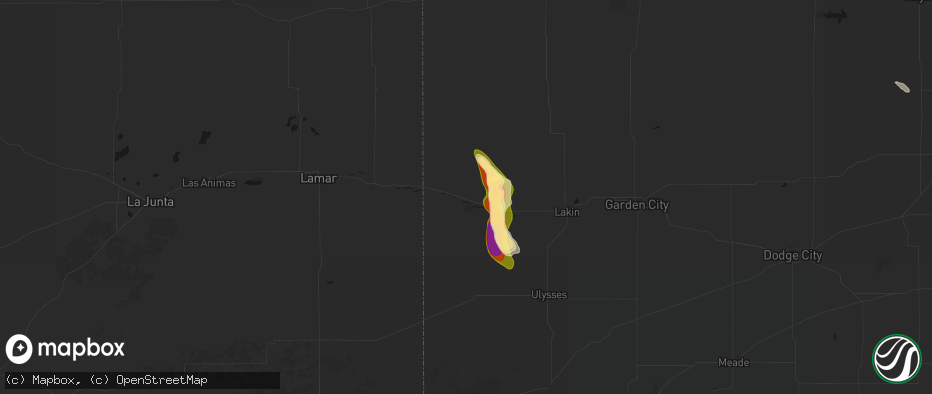 Hail map in Syracuse, KS on June 15, 2026