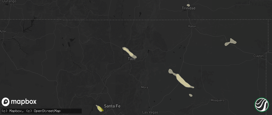 Hail map in Taos, NM on June 15, 2026