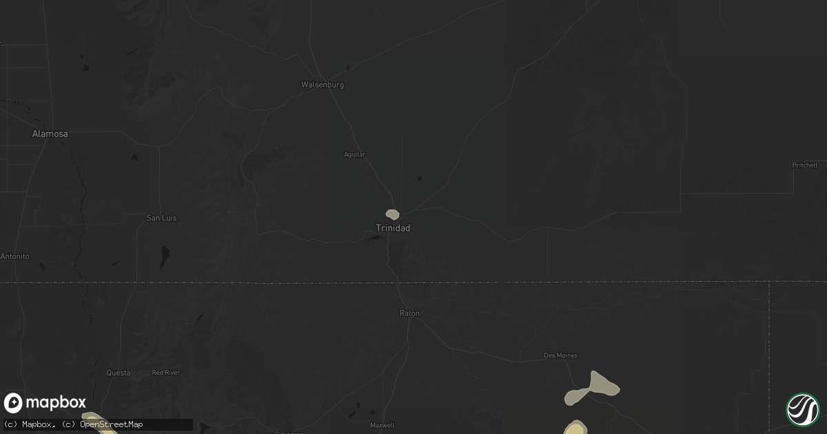 Hail map in Trinidad, CO on June 15, 2026