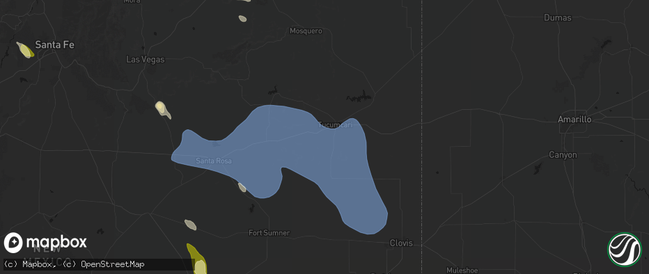 Hail map in Tucumcari, NM on June 15, 2026