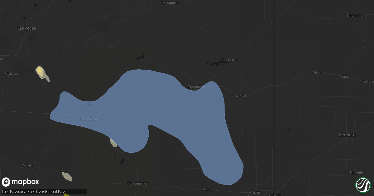 Hail map in Tucumcari, NM on June 15, 2026