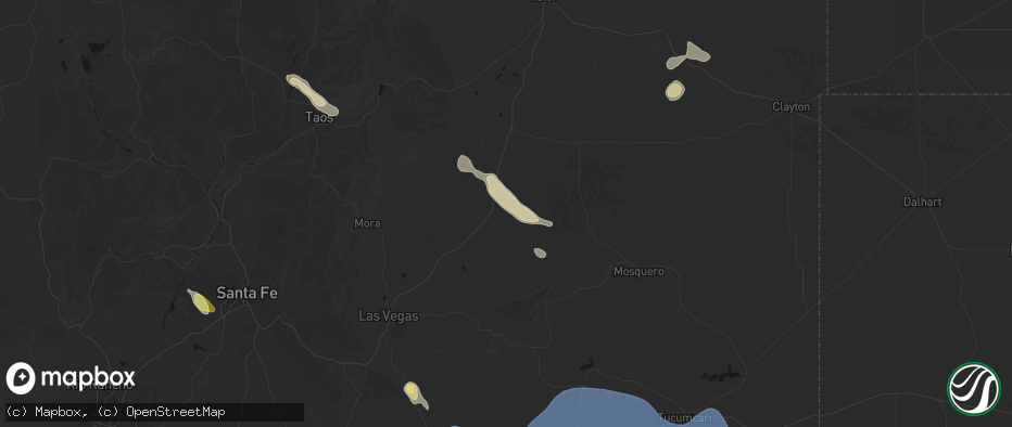 Hail map in Wagon Mound, NM on June 15, 2026
