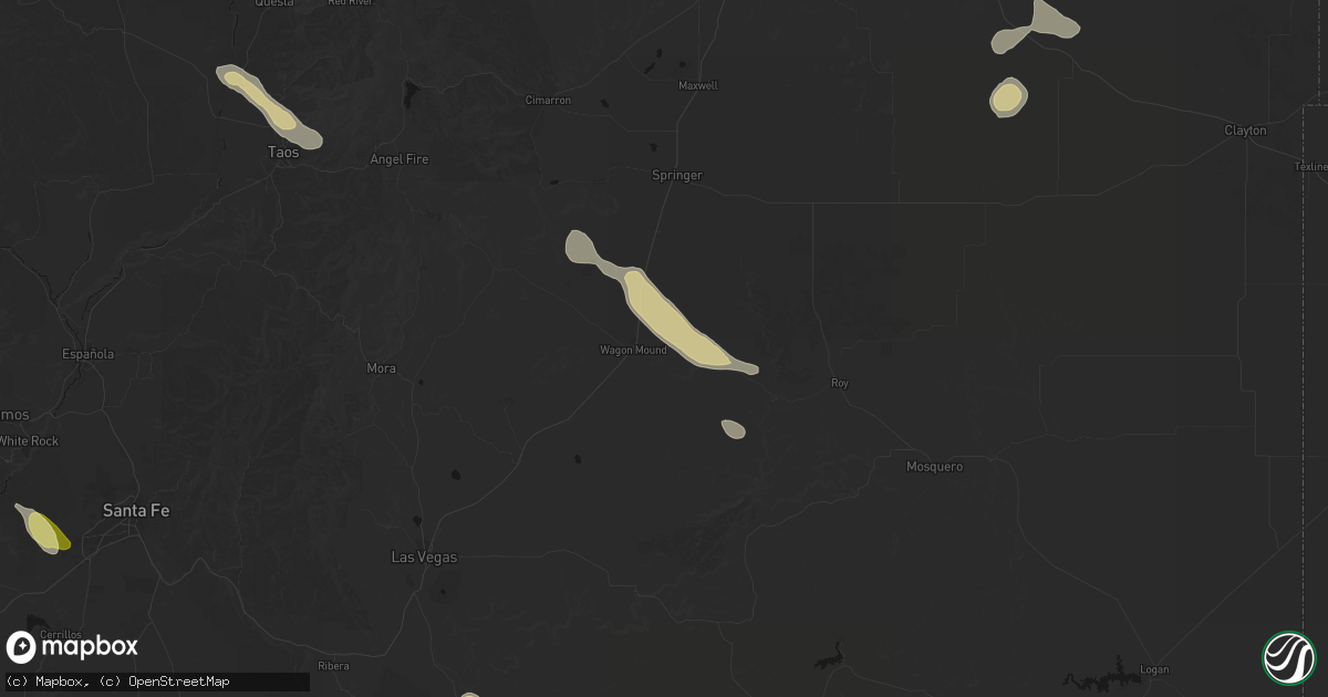 Hail map in Wagon Mound, NM on June 15, 2026