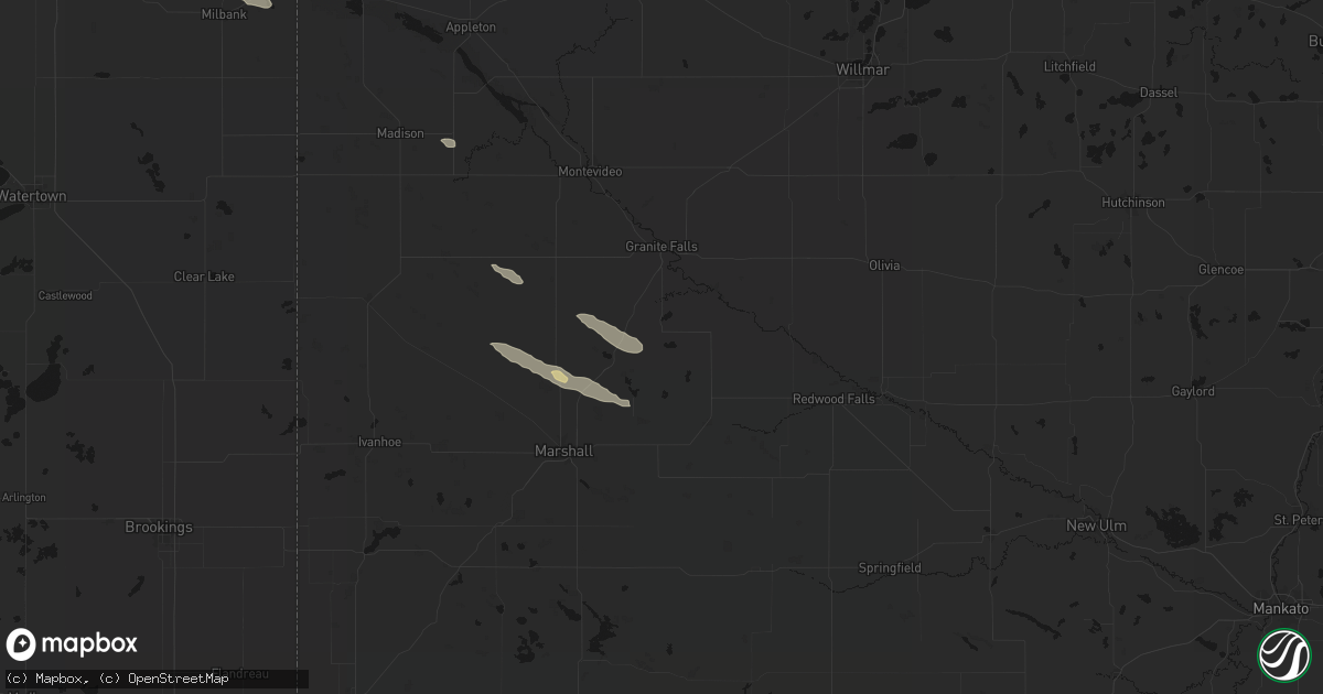 Hail map in Wood Lake, MN on June 15, 2026