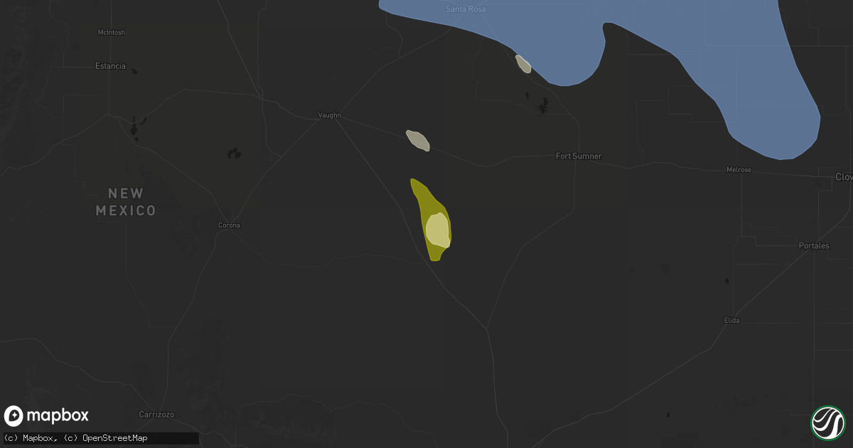 Hail map in Yeso, NM on June 15, 2026