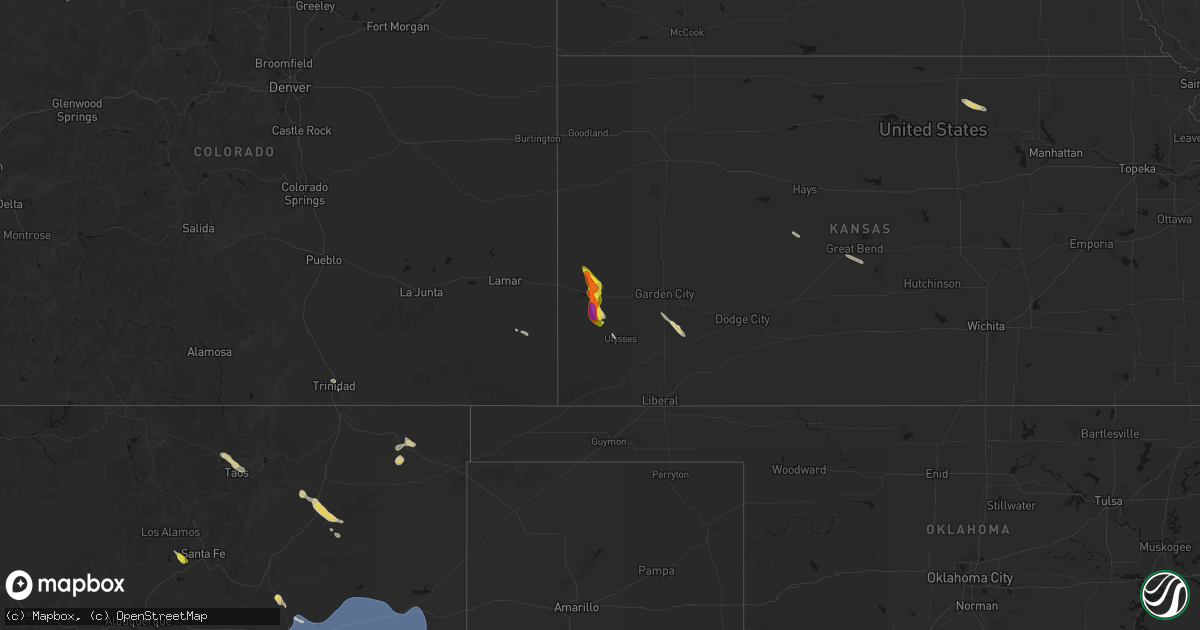 Hail map on June 15, 2026