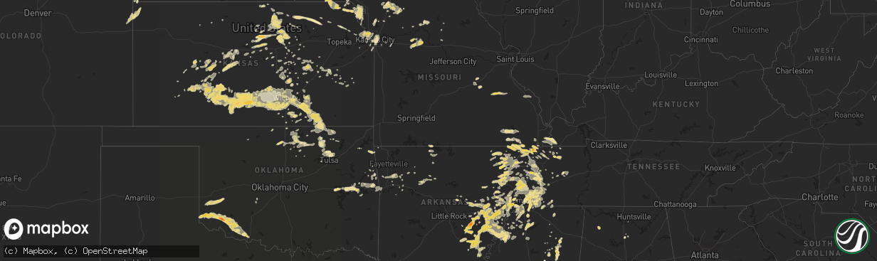 Hail map in Alabama on June 16, 2011